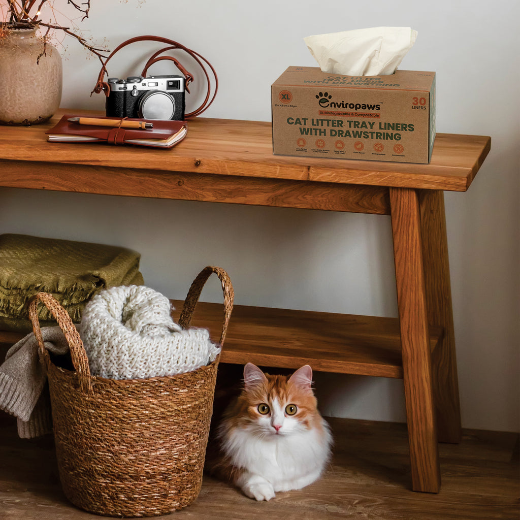 Biodegradable cat litter tray liners top